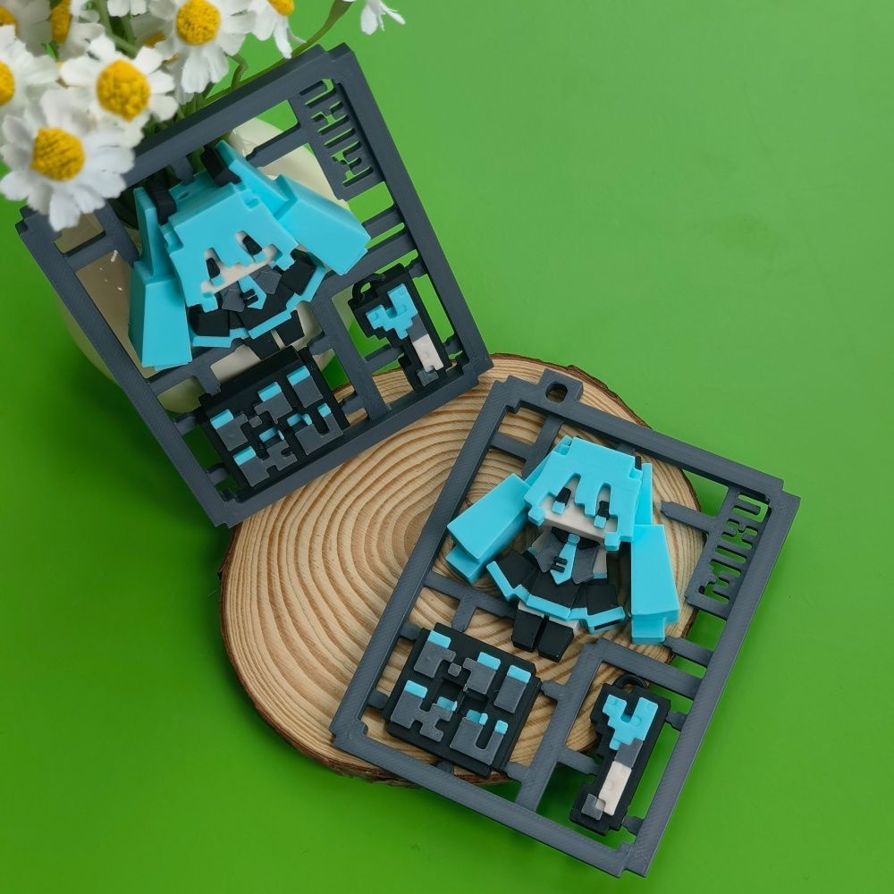 3D Printing Yourself - Model Hatsune Miku Pixel Lucu Cetak