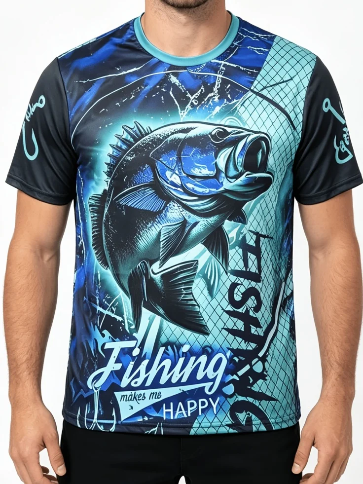 Kaos Pria 3D Motif Ikan, Kaos  - 3D Printing Maket ulasan dan harga