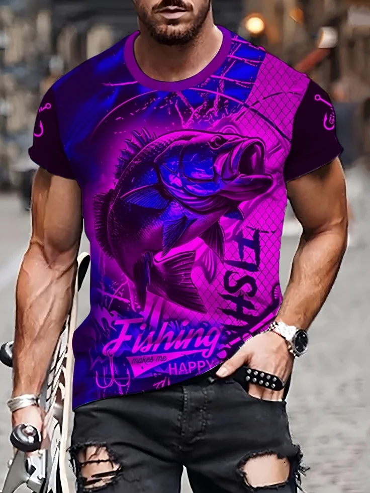 Kaos Pria 3D Motif Ikan, Kaos  - 3D Printing Maket ulasan dan harga
