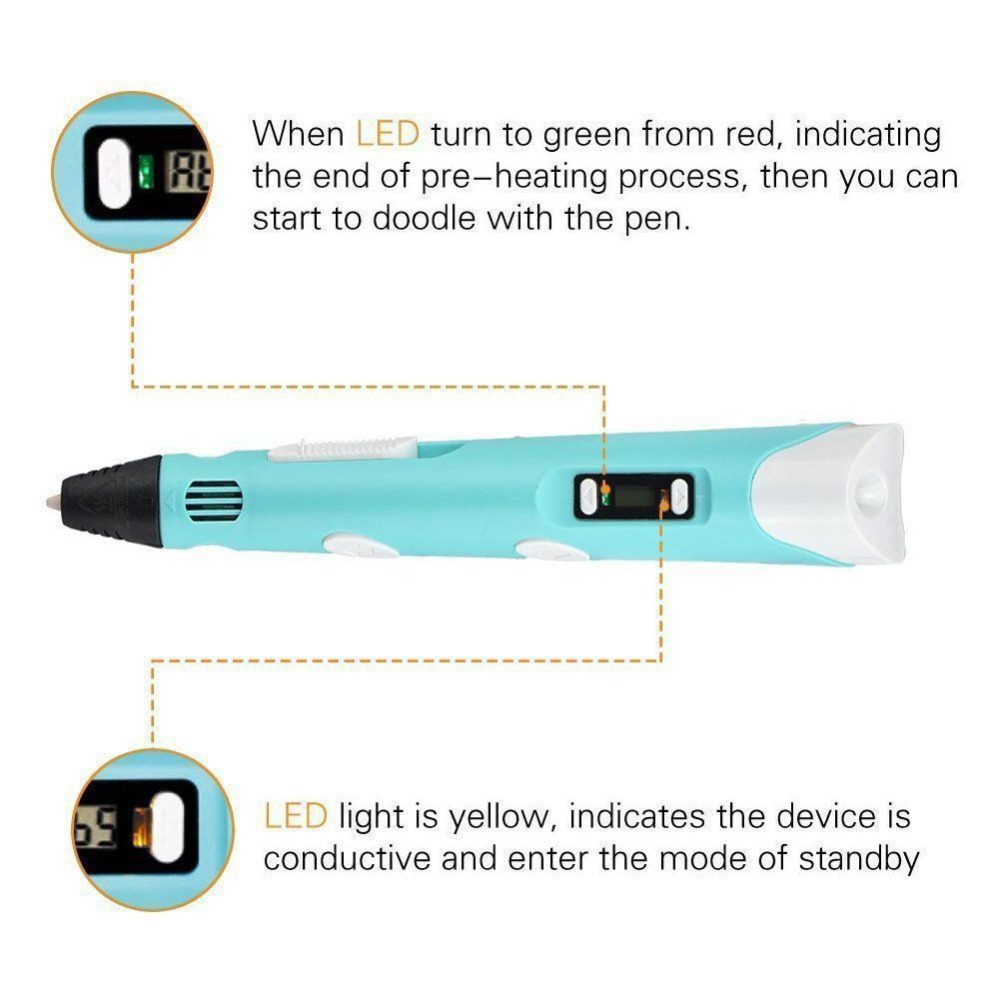 Dikale 3D Pena LED Layar DIY 3 - 3D Printing Pen For Kids ulasan dan harga