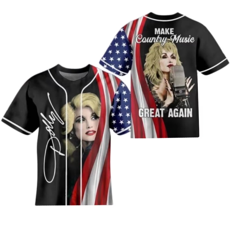 Kaos Baseball Dolly Parton den - 3D Printing Maket ulasan dan harga