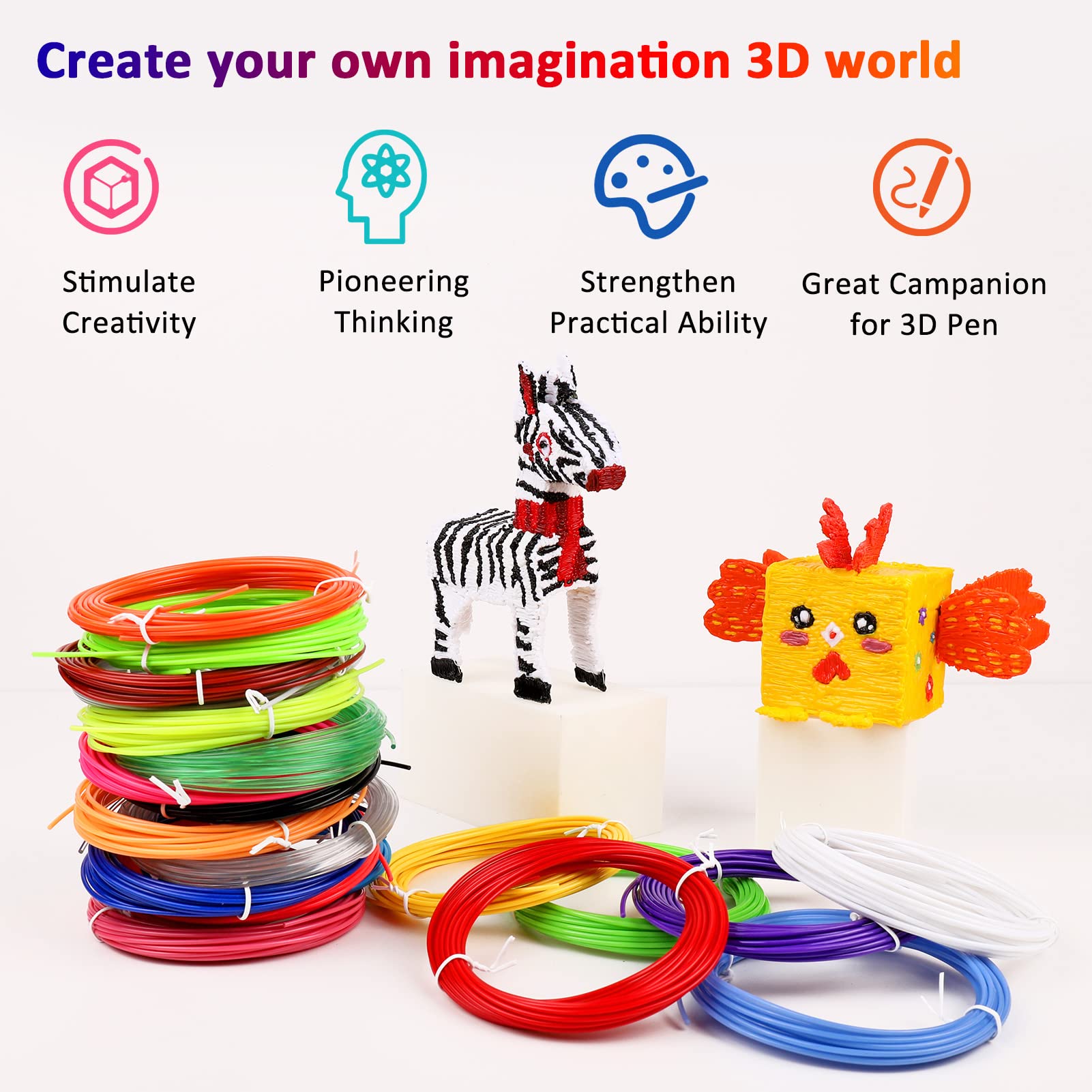 Filamen PLA 40 Warna untuk Pen - 3D Printing Pen For Kids ulasan dan harga